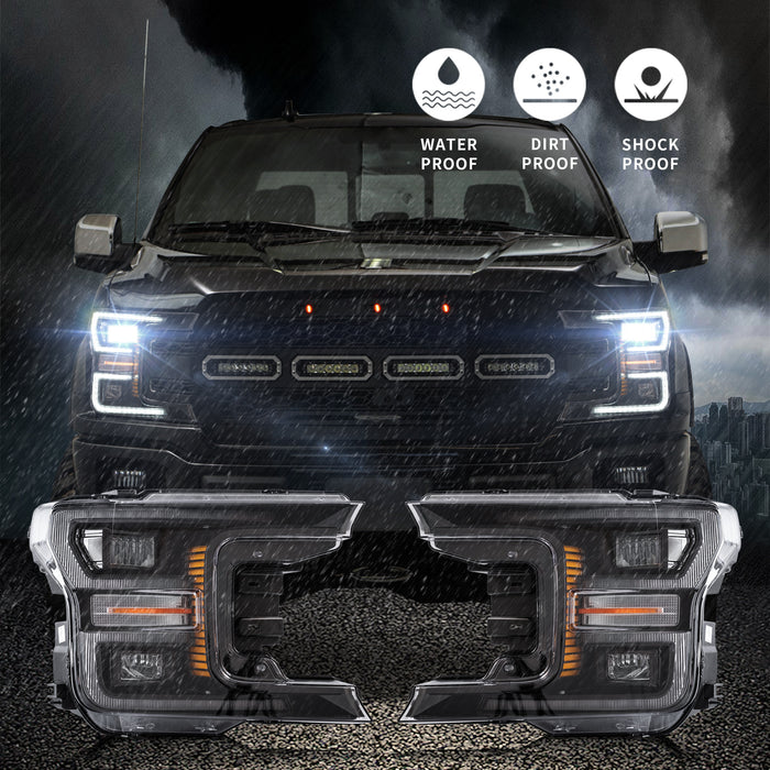 VLAND Full LED Headlights For Ford F150 13th Gen Pickup 2018 2019 2020 with DRL F-150 Front Lights Assembly