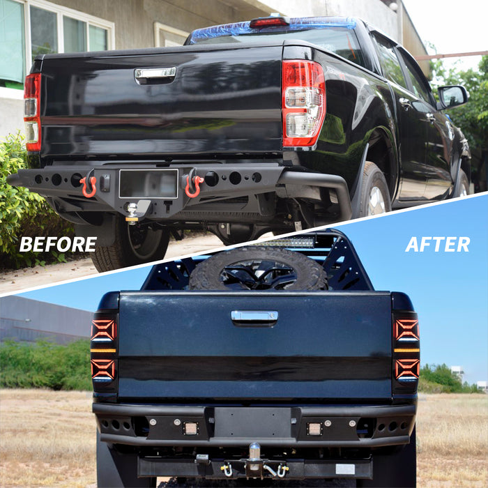 VLAND LED Aftermarket feux arrière pour Ford Ranger T6 2012-2021 avec indicateurs séquentiels clignotants [Ranger Raptor/Wildtrak]