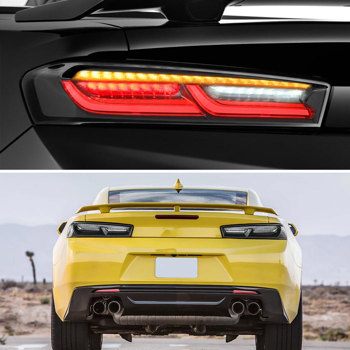 Luces traseras LED VLAND para Chevrolet Camaro 2016-2018 con señal de giro secuencial (ámbar)