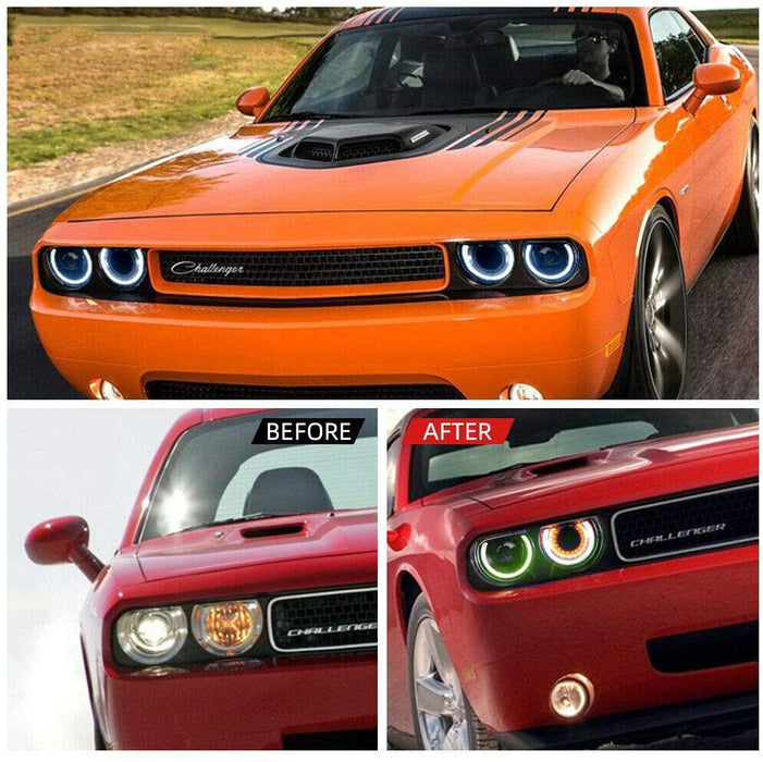 Phares LED VLAND (RGB) et feux arrière pour Dodge Challenger 2008-2014