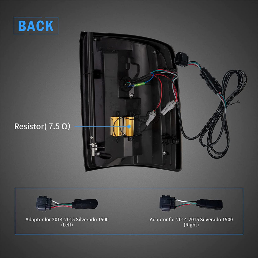 VLAND LED Tail lights For 2014-2018 Chevrolet Silverado 1500 2500HD 3500HD