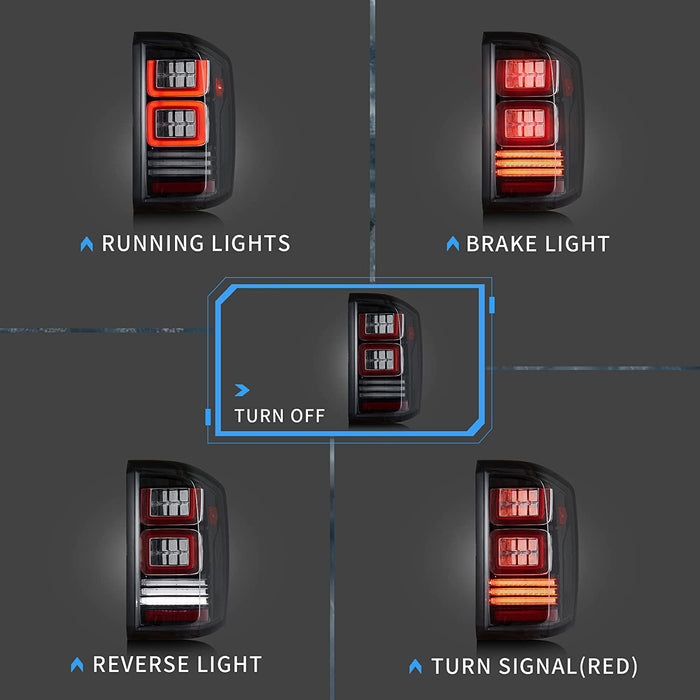 VLAND LED Tail lights For 2014-2018 Chevrolet Silverado 1500 2500HD 3500HD