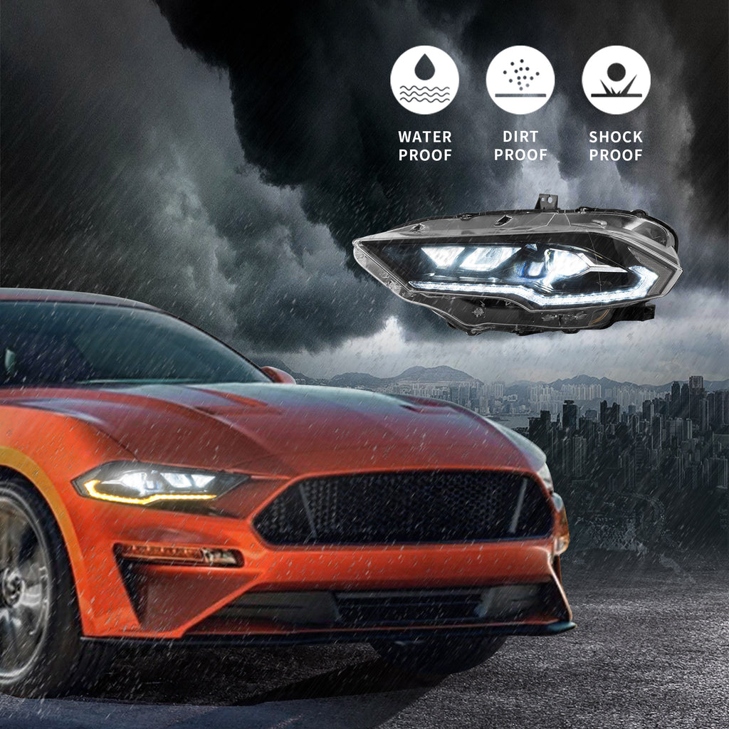 VLAND LED Projector Headlights For Ford Mustang 2018-2023 Aftermarket Front Lamps