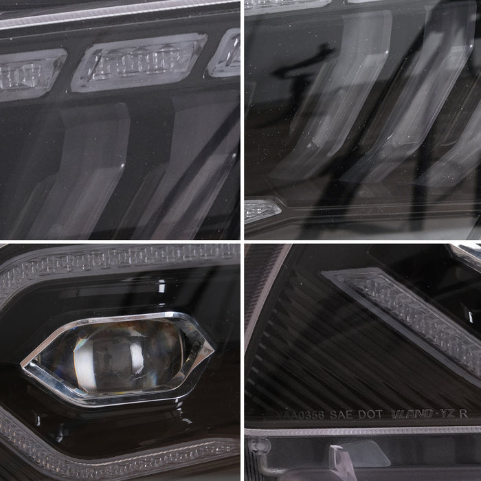Phares de projecteur LED VLAND pour feux avant de rechange Ford Mustang 2010-2014