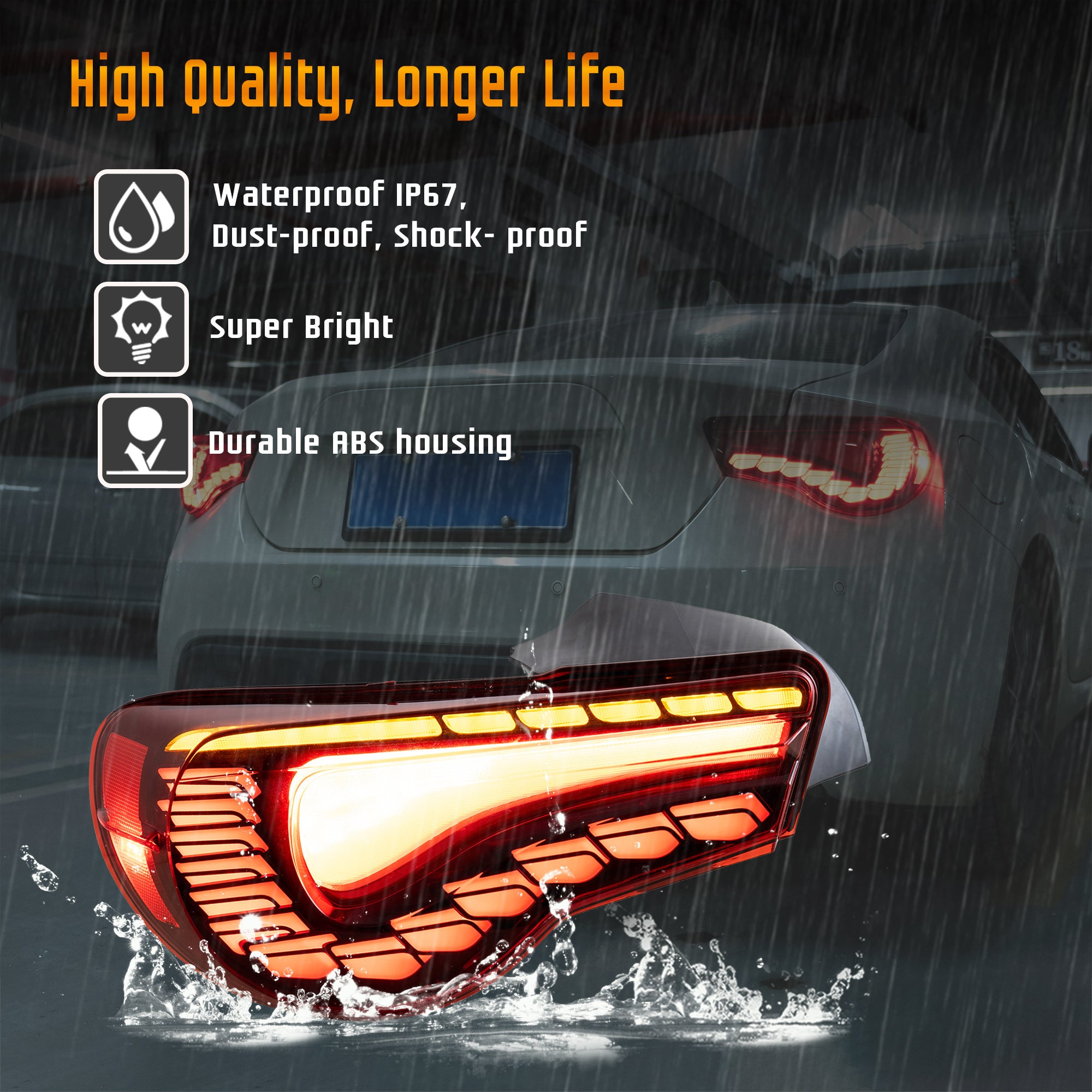 <<<<t78>40>19>0>LAND  LED  Tail  LighTs  For 2012-2020 ToyoTa 86 GT86 i Subaru  BRZ &amp; Scion  FRS  AfTermarkeT Rear  Lamps