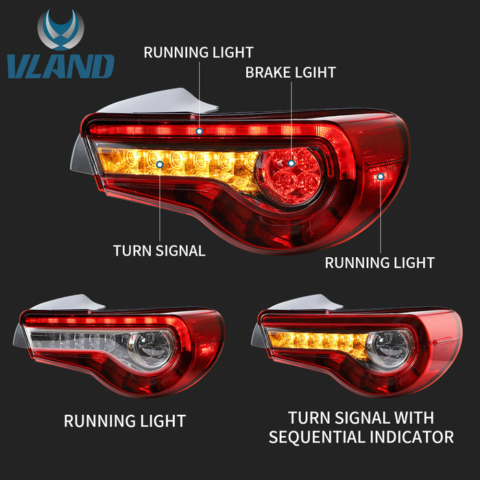 Feux arrière LED VLAND pour Toyota 86 gt86/ Subaru brz/ Scion frs 2012-2020 assemblage de feux arrière