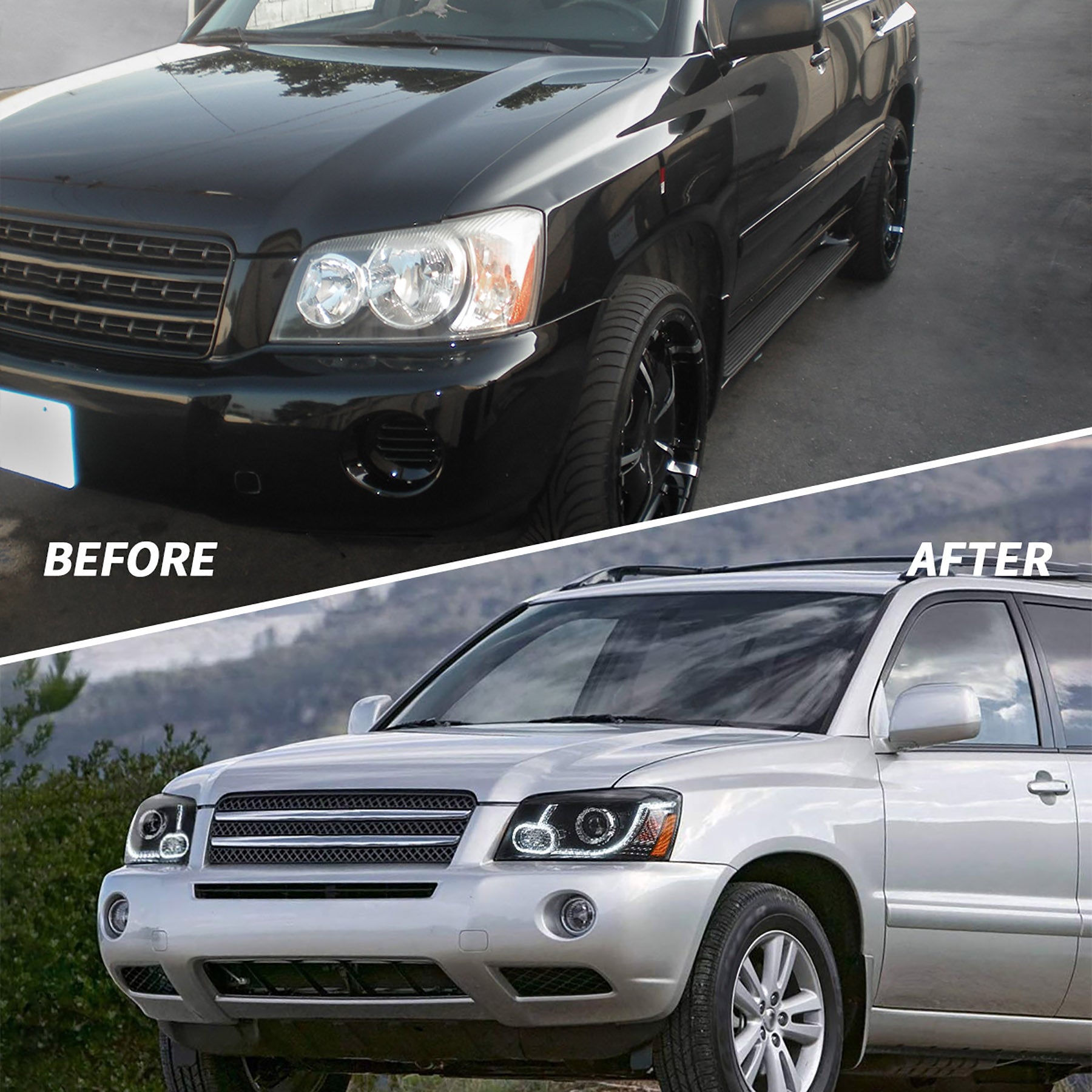 <<<<<<t73>65>39>28>16>0>LAND  LED  ProjecTor  HeadlighTs  for  ToyoTa  Highlander 2001-2007 AfTermarkeT FronT Lamps