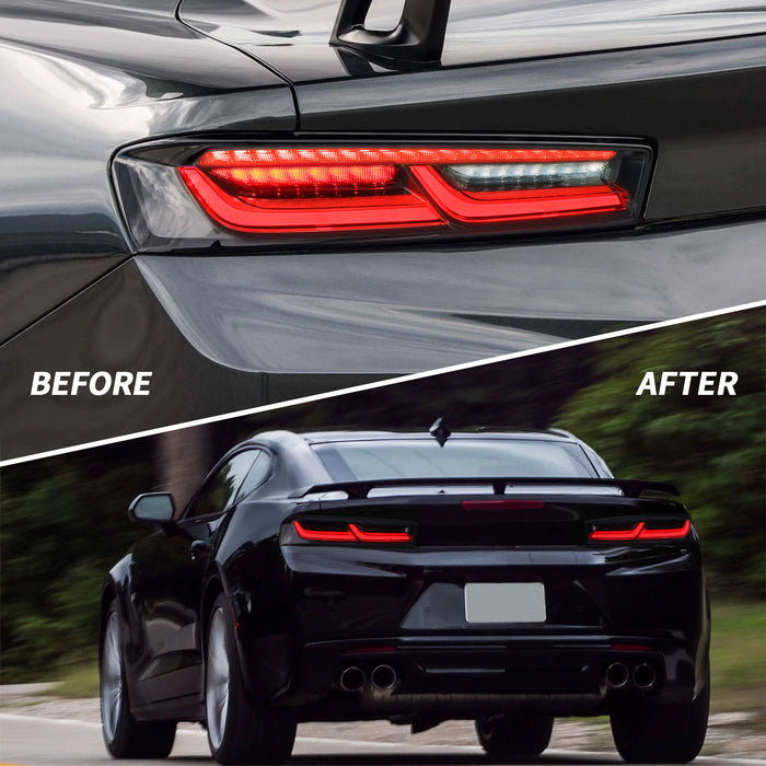 VLAND LED Tail lights For Chevrolet Chevy Camaro 2016 2017 2018 with Sequential Switchback RED Turn Signal