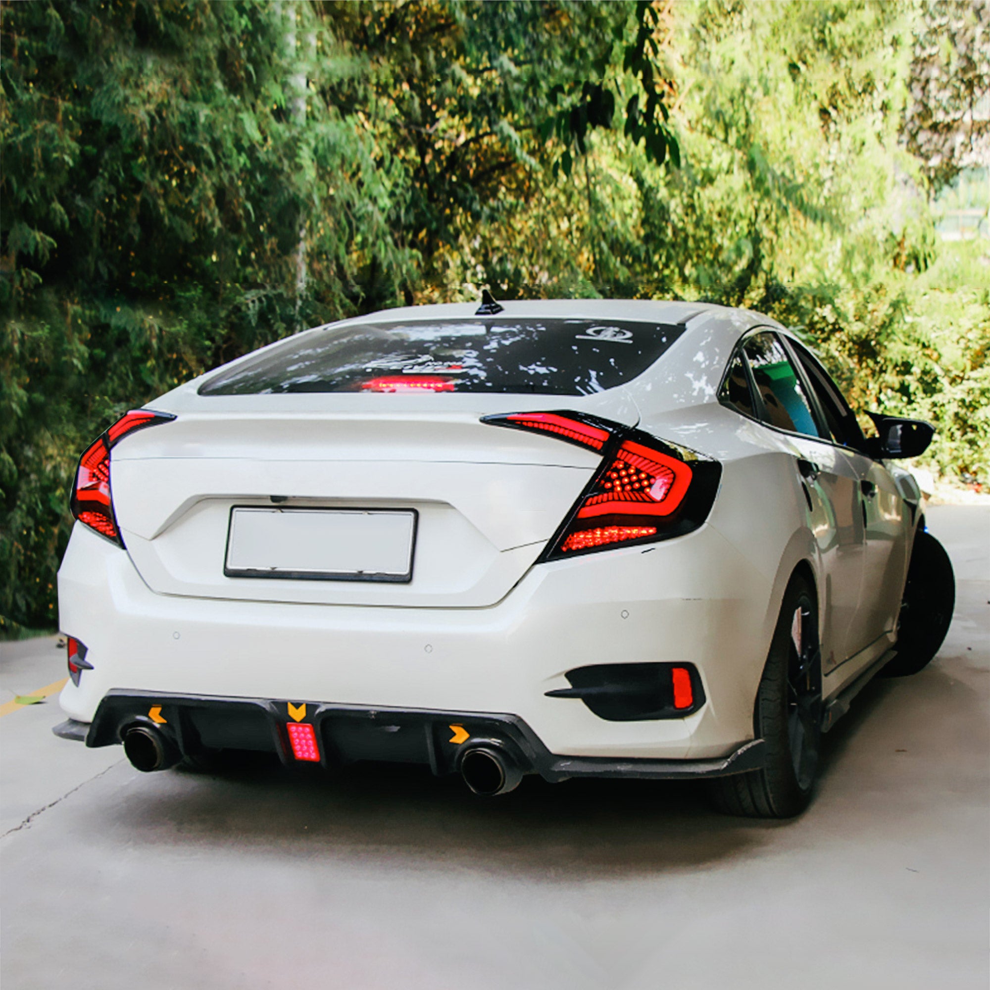 <<<<t72>64>55>0>land  Led  Rear  lamps  For 2016-2021 Honda  Civic  Sedan 10 tonh  Gen  AfTermarkeT Tail  LighTs