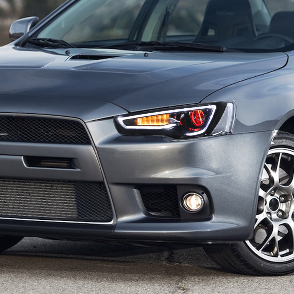 <<t18>0>LAND  LED  HeadlighTs  For 2008-2017 MiTsubishi  Lancer /evo  x