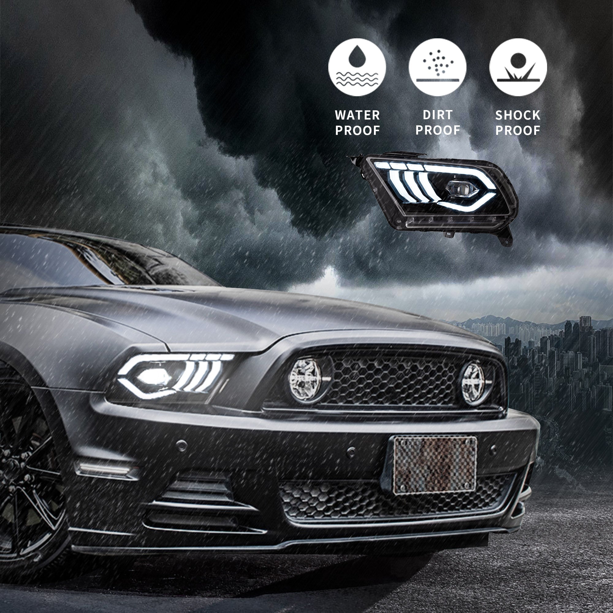 Faros delanteros LED VLAND para Ford Mustang 2010-2014