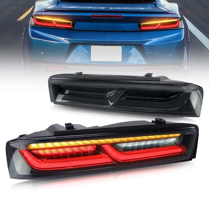 VLAND LED Taillights For 2016-2018 Chevrolet Camaro w/Sequential Turn Signal(Amber)