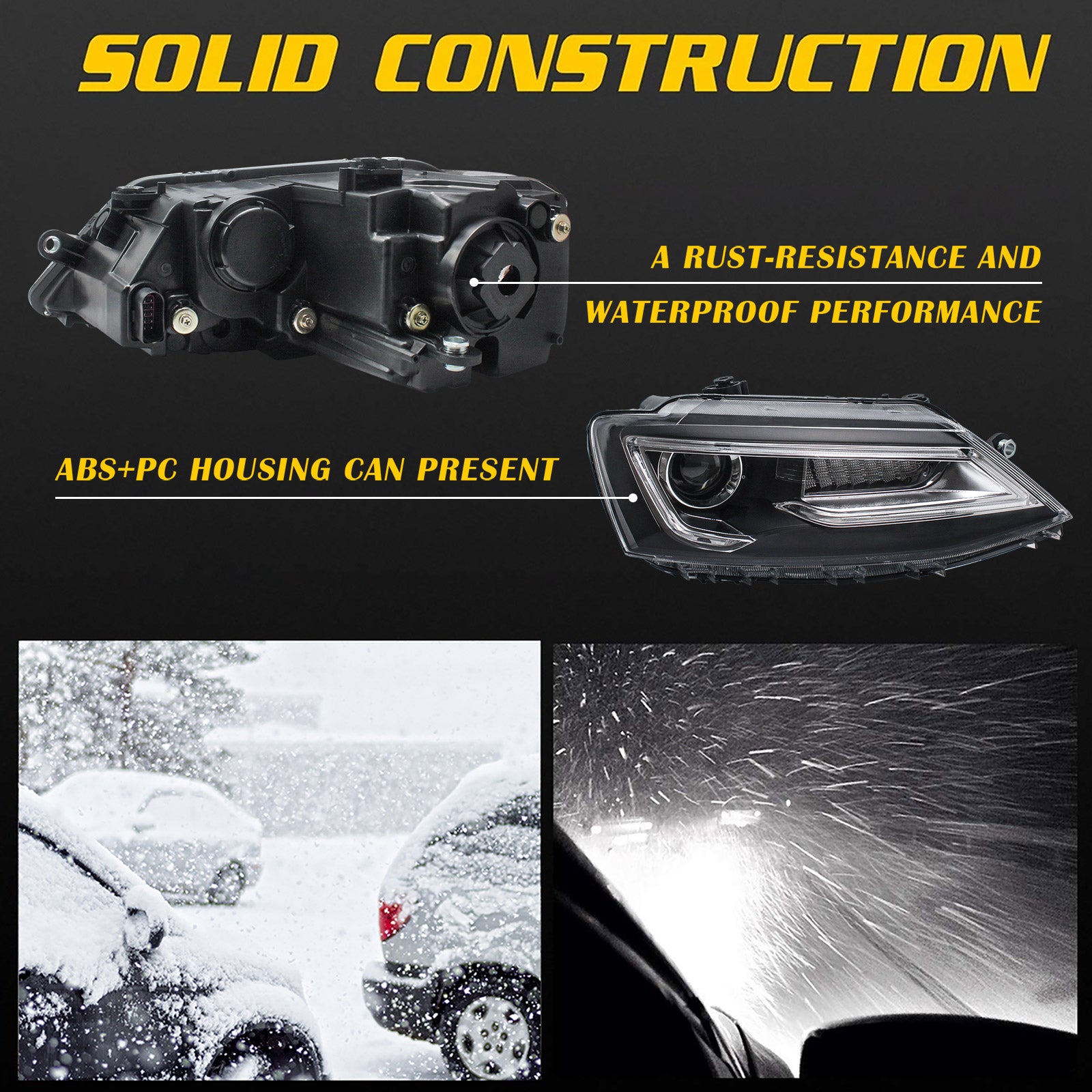 VLAND LED Headlights For 2011-2018 Volkswagen Jetta MK6