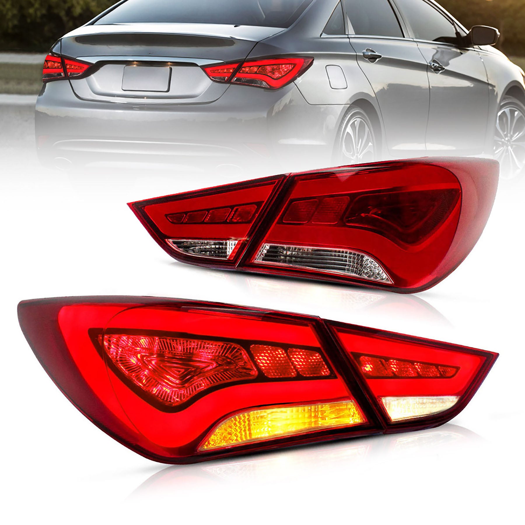 VLAND Tail lights For Hyundai Sonata 2011 2012 2013 2014 Aftermarket Rear Lamps Assembly Plug-And-Play
