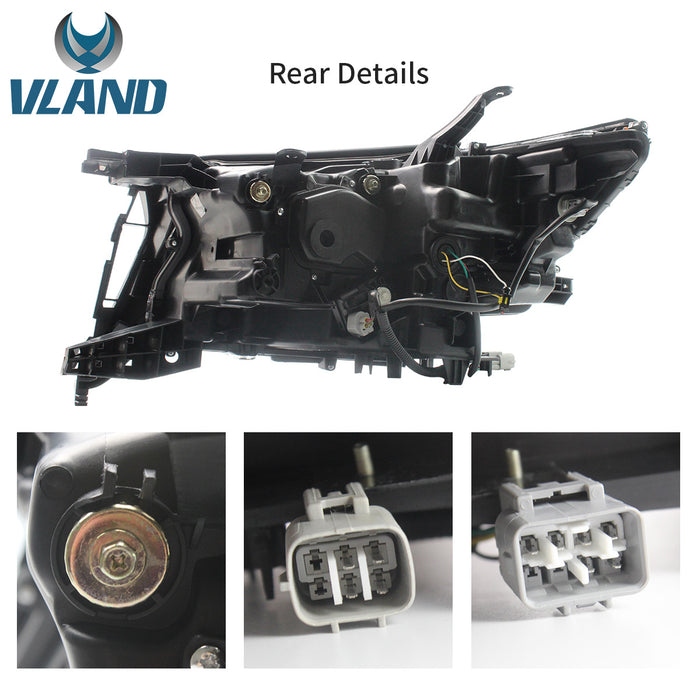 VLAND LED ヘッドライト トヨタ ランドクルーザー プラド 2017-2023 (GDJ150、第 4 世代 2 回目のフェイスリフト)