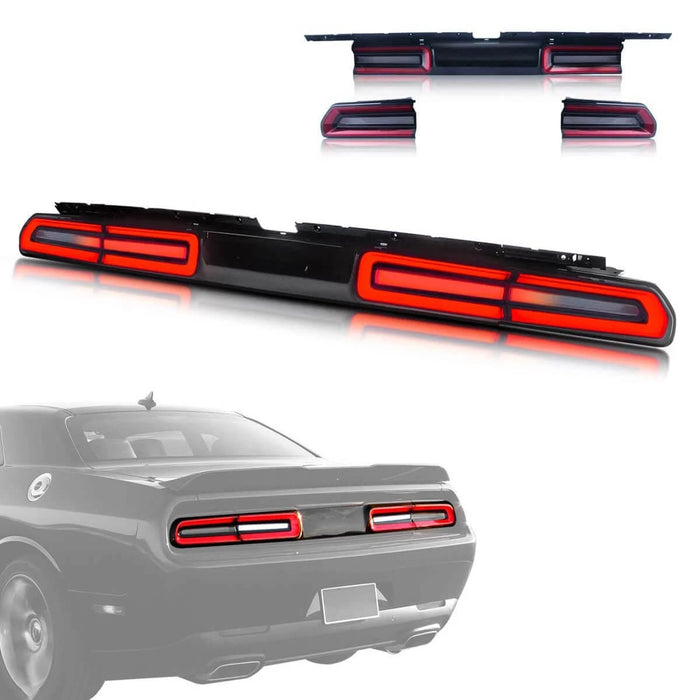 Luces traseras LED VLAND para Dodge Challenger 2008-2014 con señales de giro rojas secuenciales