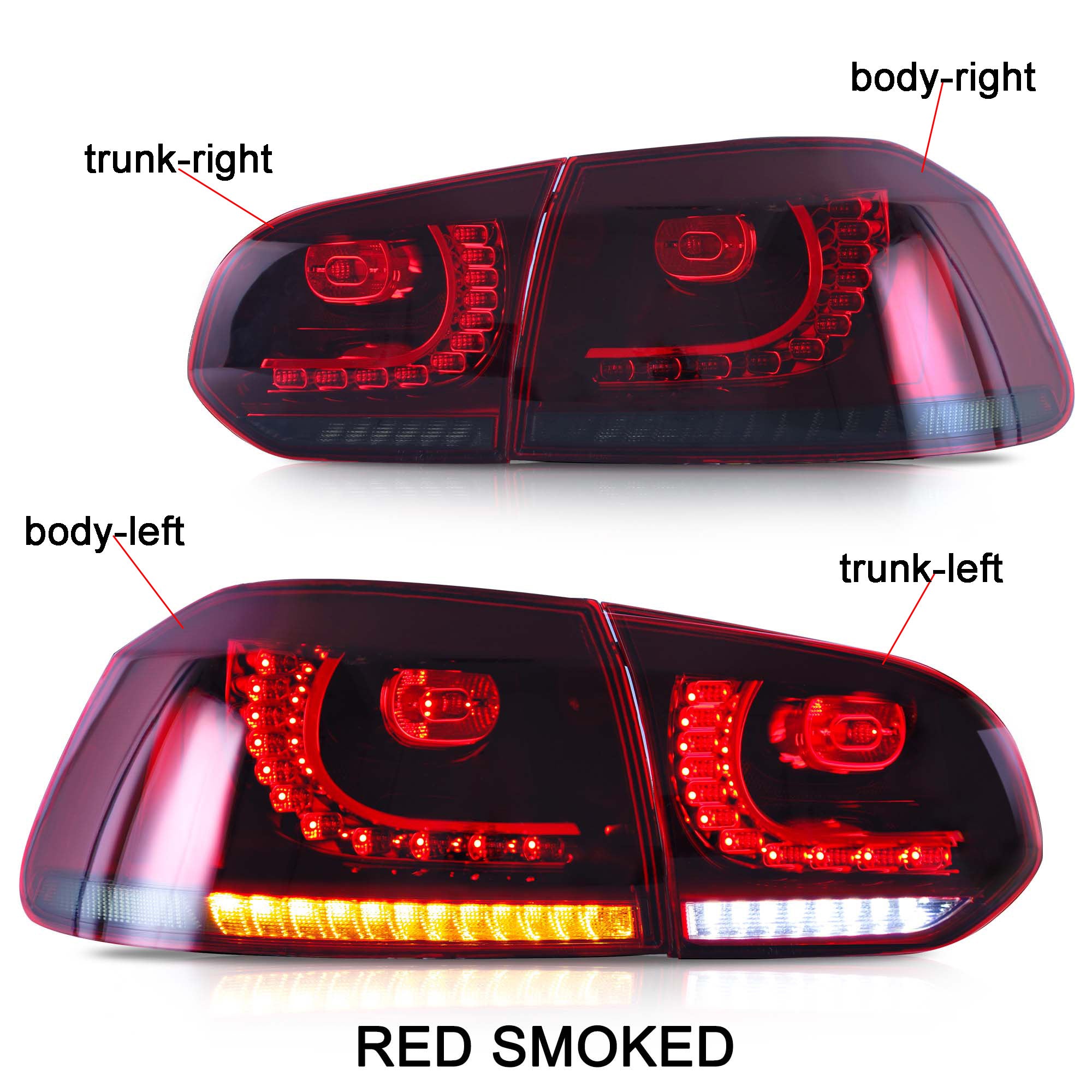 VLAND LED Tail light For Golf 6 MK6 2009-2014 [only one pcs]