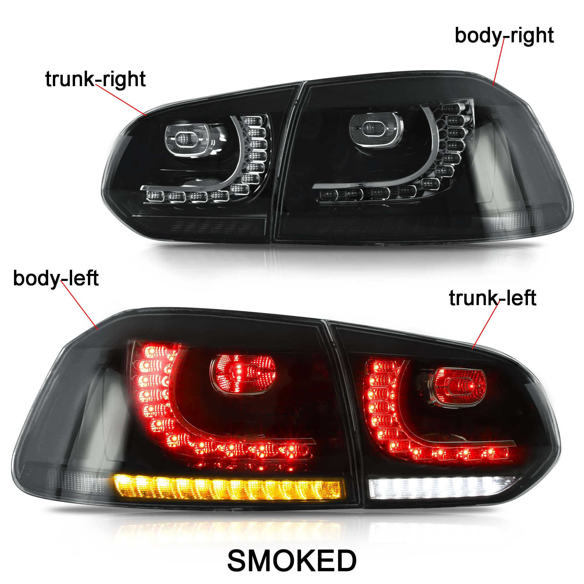 VLAND LED Tail light For Golf 6 MK6 2009-2014 [only one pcs]