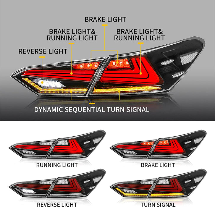 VLAND 2018-2022 Toyota Camry LED Tail lights Assembly