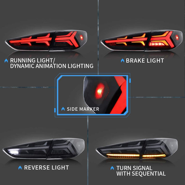 VLAND 2018 2019 Hyundai Sonata LED Taillights Assembly