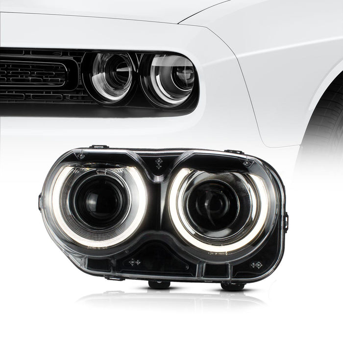 Faros delanteros LED VLAND para modelos halógenos Dodge Challenger 2015-2024