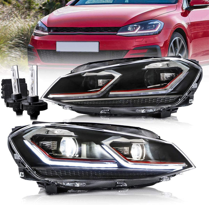 VLAND LED-Scheinwerfer für 2015–2017 Volkswagen Golf MK7 Halogen-Modelle (Europa ist 2013–2016)