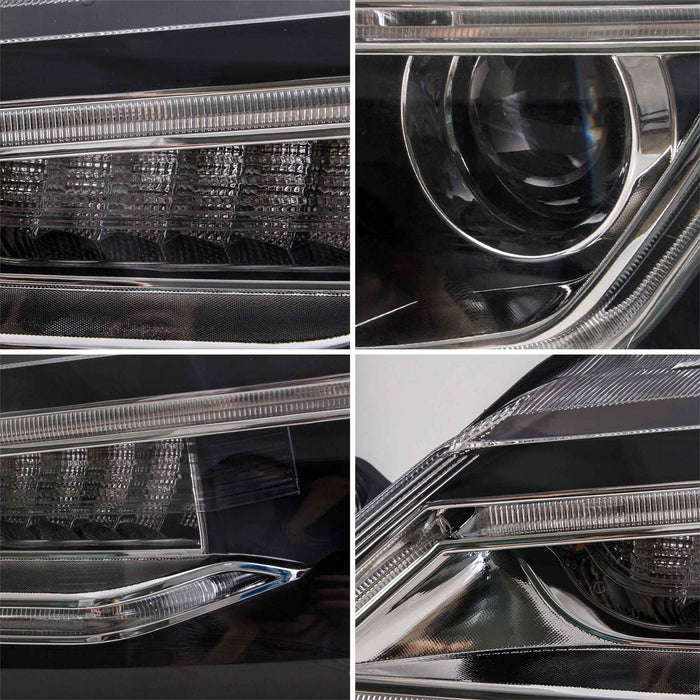 Phares LED VLAND pour Volkswagen Jetta MK6 2011-2018 avec feux avant séquentiels et yeux de démon