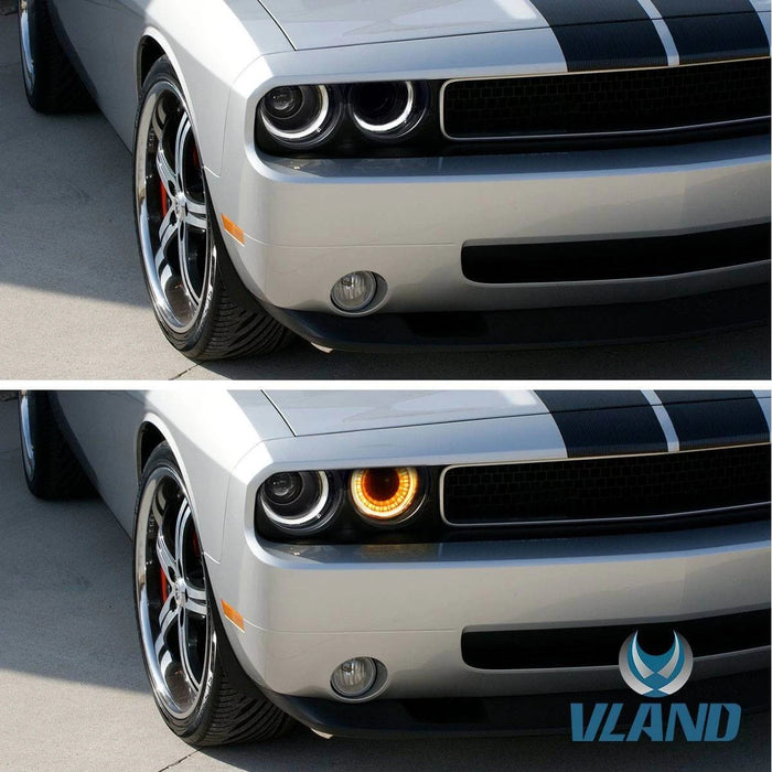 VLAND LED-Scheinwerfer für Dodge Challenger 2008–2014. Montage der Frontleuchten