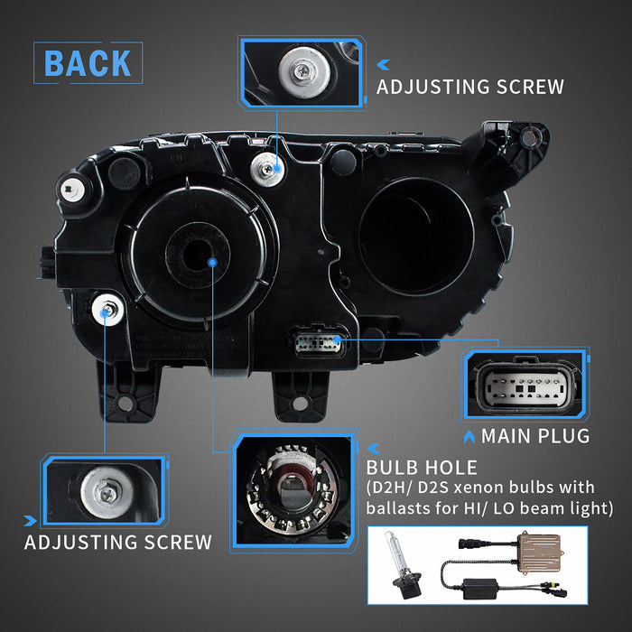VLAND LED Headlights For Dodge Challenger 2015-2020 DRL (RGB) Front lights Assembly