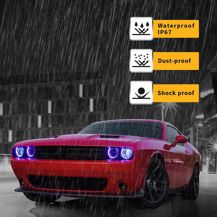 Phares LED VLAND pour Dodge Challenger 2015-2020 DRL (RGB) ensemble de feux avant
