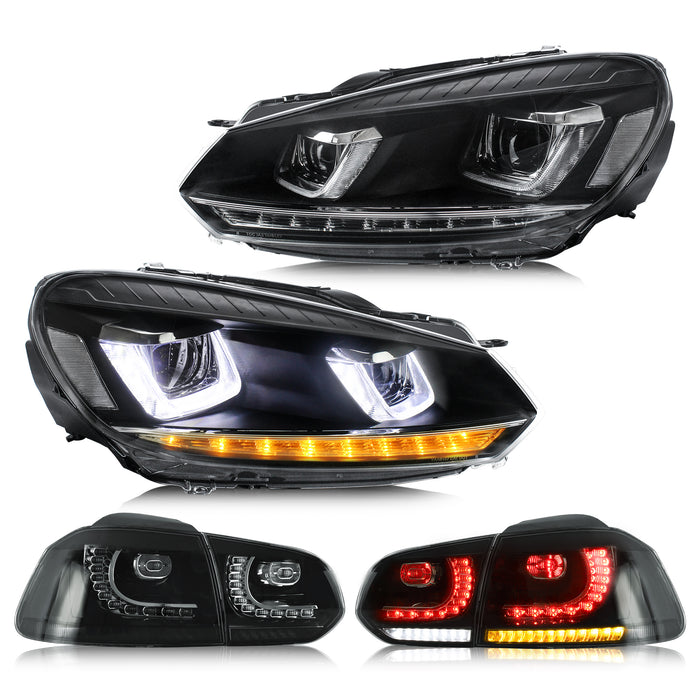 VLAND LED Headlights And Taillights For Volkswagen Golf MK6 2009-2014