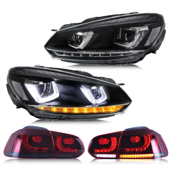 VLAND LED Headlights And Taillights For Volkswagen Golf MK6 2009-2014