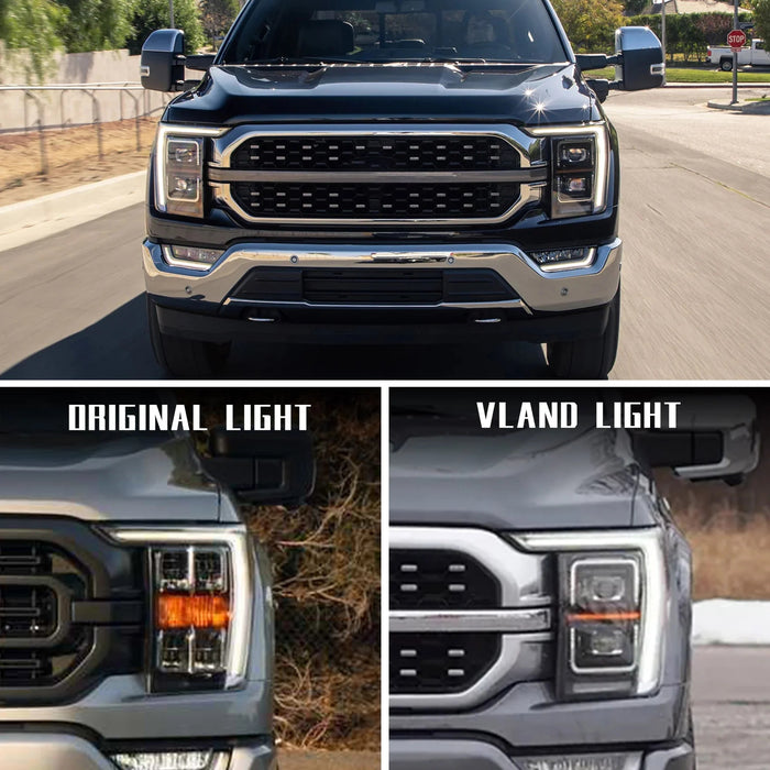 VLAND LED Projector Headlights For 2021-2023 Ford F150