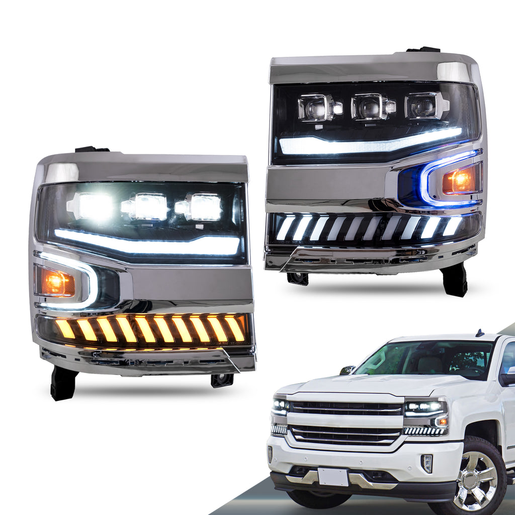 VLAND LED Projector Headlights For 2016-2018 Chevrolet Silverado 1500