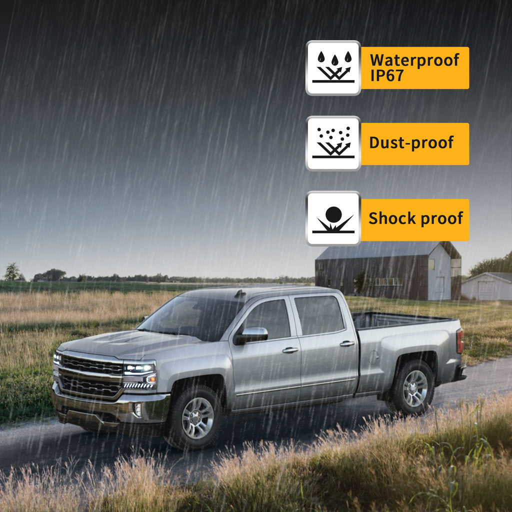 VLAND LED Projector Headlights For 2016-2018 Chevrolet Silverado 1500