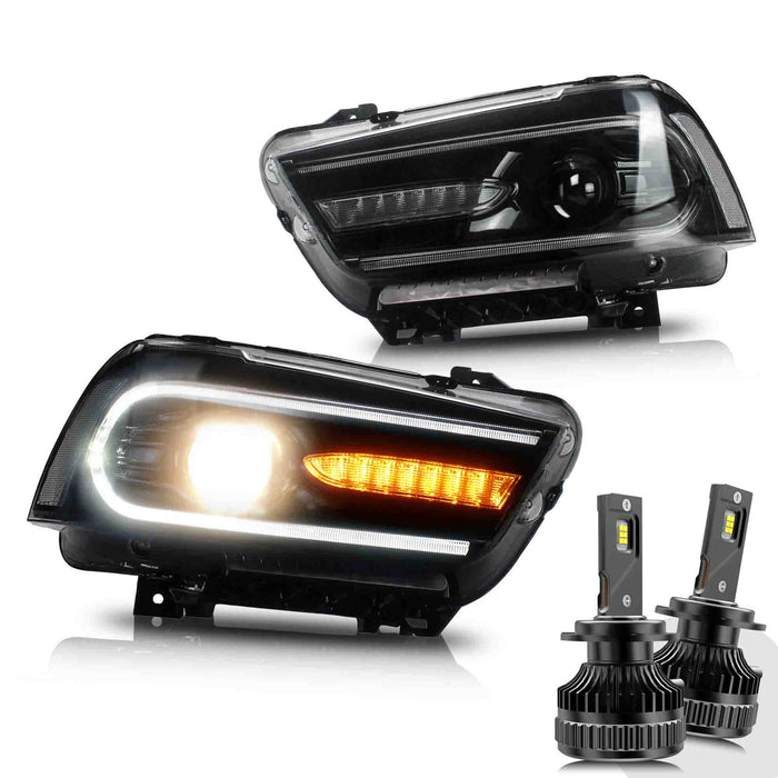 VLAND LED-Scheinwerfer für Dodge Charger 2011–2014. Frontlampen-Montage