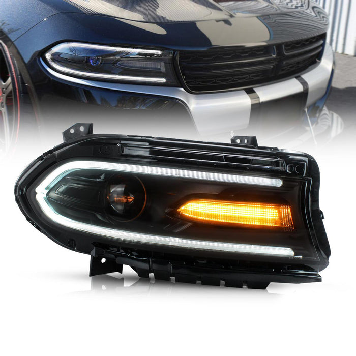 Faros delanteros LED VLAND para modelos halógenos Dodge Charger 2015-2024, conjunto de luces delanteras
