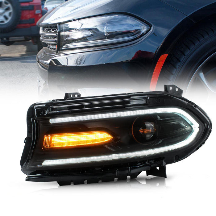 Faros delanteros LED VLAND para modelos halógenos Dodge Charger 2015-2024, conjunto de luces delanteras