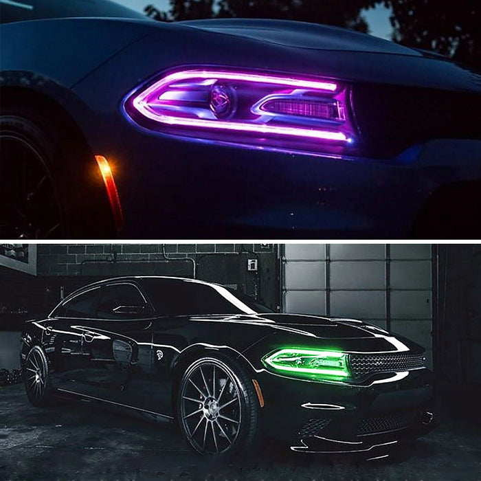 VLAND RGB LED Headlights For 2015-2024 Dodge Charger Halogen Models W/LED bulbs