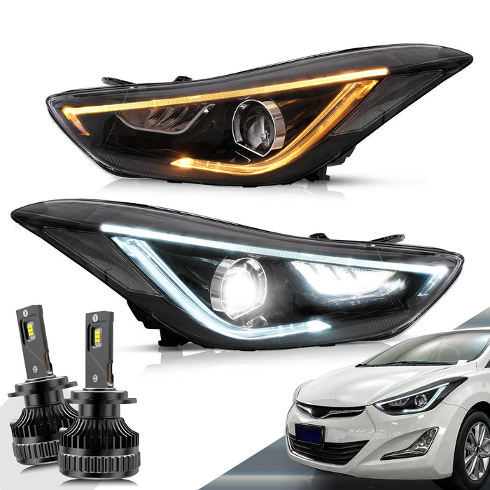 Phares LED VLAND pour feux avant Hyundai Elantra berline et coupé 2011-2015