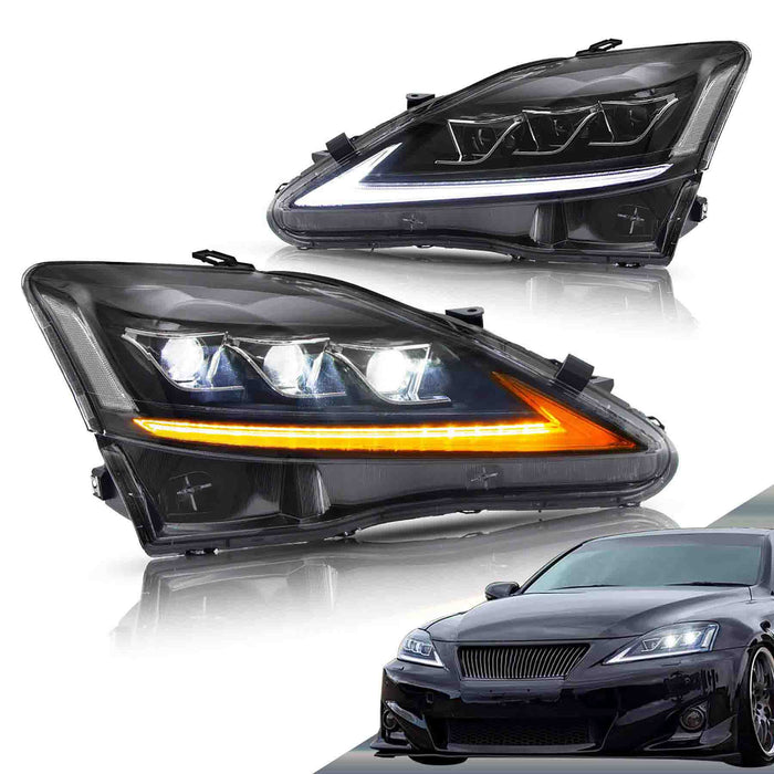 VLAND LED-Scheinwerfer für 2006–2013 Lexus is250 is350 isf is200d is220d Frontleuchten-Montage