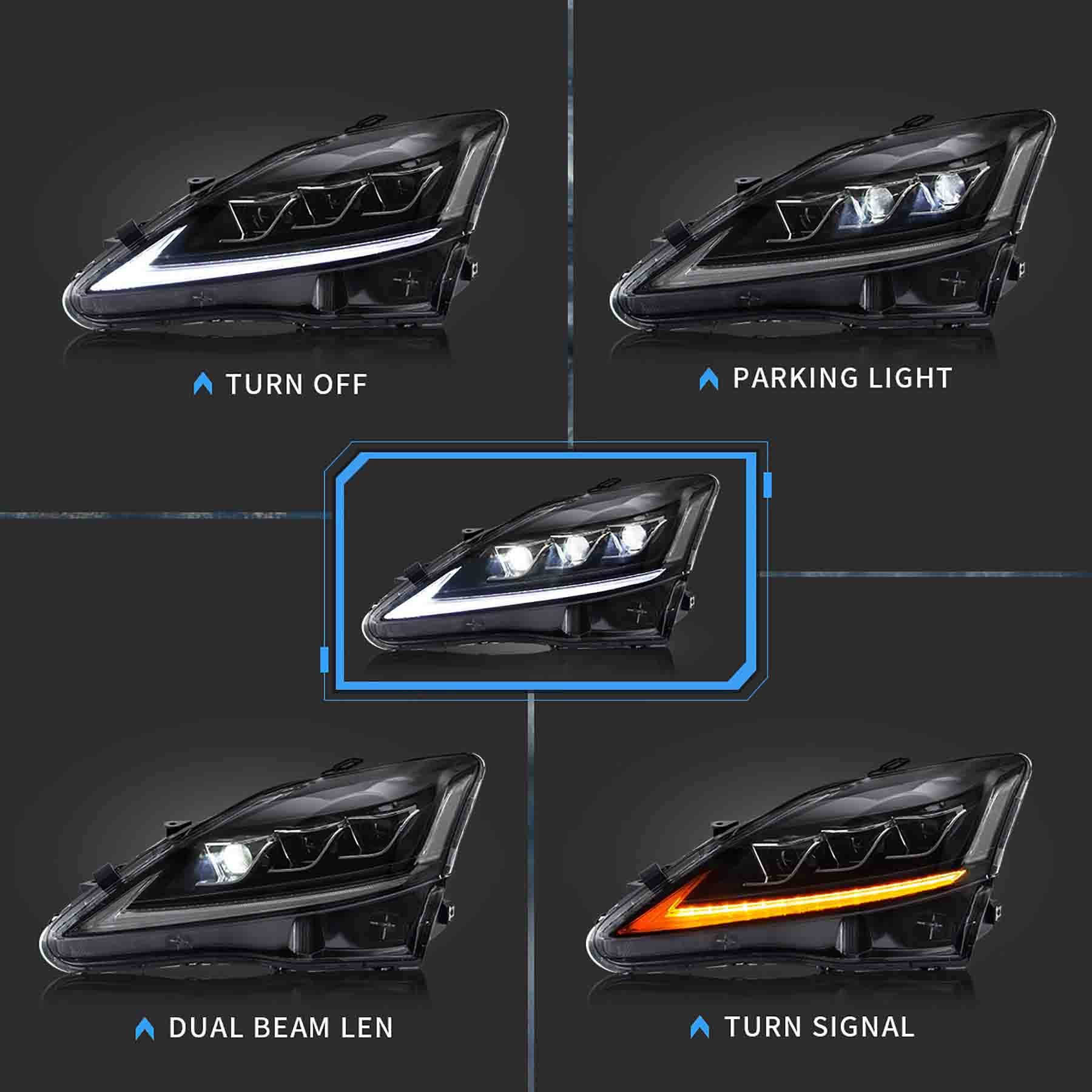 LEXUSis250/350 F用 VLAND製ヘッドライト VLAND LED Headlights For 2006-2013 Lexus is250 is350 isf – VLAND US