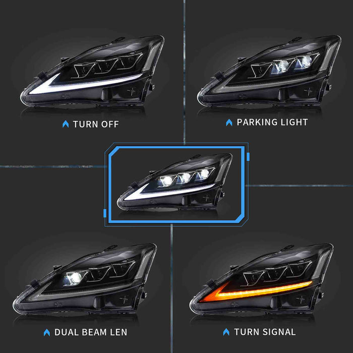 Phares et feux arrière VLAND Full LED pour Lexus IS250 IS350 ISF 2006-2013