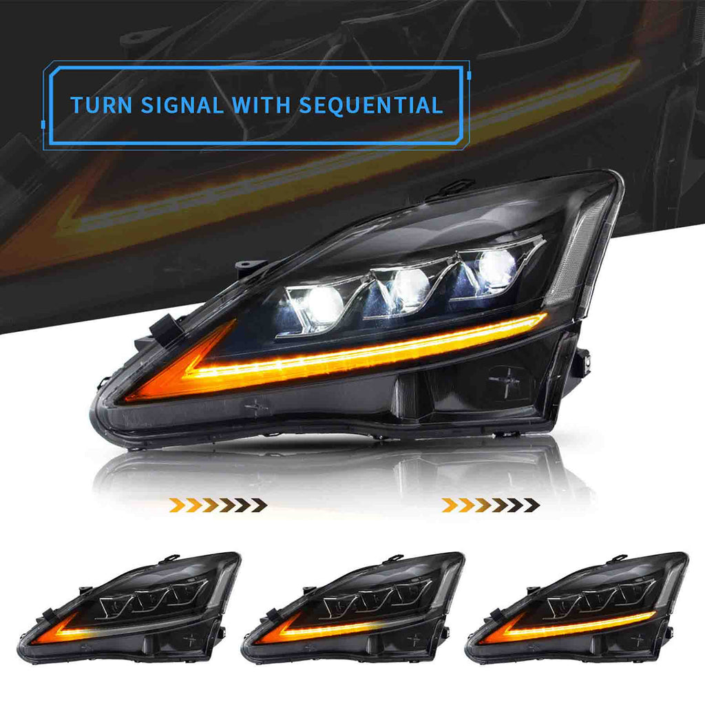 <<t23>0>LAND  Full  LED  HeadlighTs  And  TaillighTs  For  Lexus  IS250 IS350 ISF 2006-2013