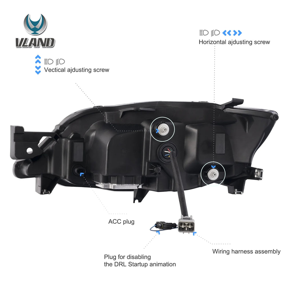 VLAND LED Headlights For 2008-2011 Subaru Impreza & 2008-2014 Wrx
