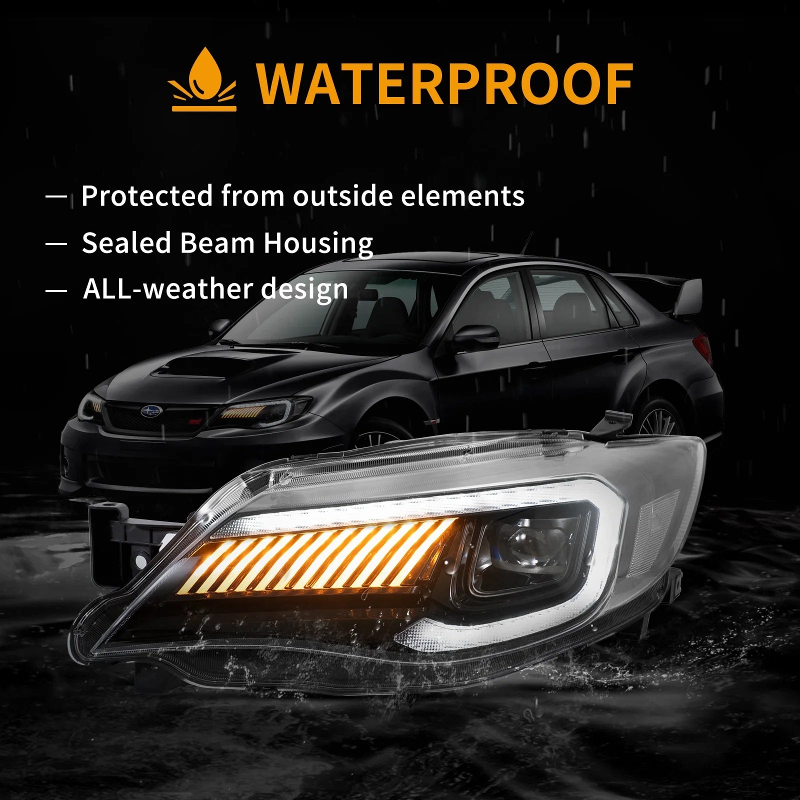 VLAND LED Headlights For 2008-2011 Subaru Impreza & 2008-2014 Wrx