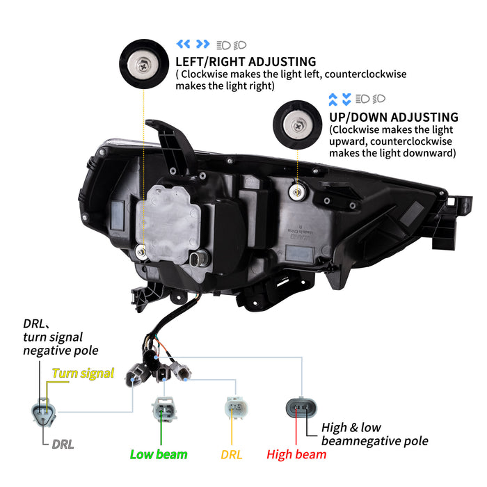 Faros delanteros LED VLAND para Toyota 4Runner 2014-2020, montaje de luces delanteras de 5ª generación