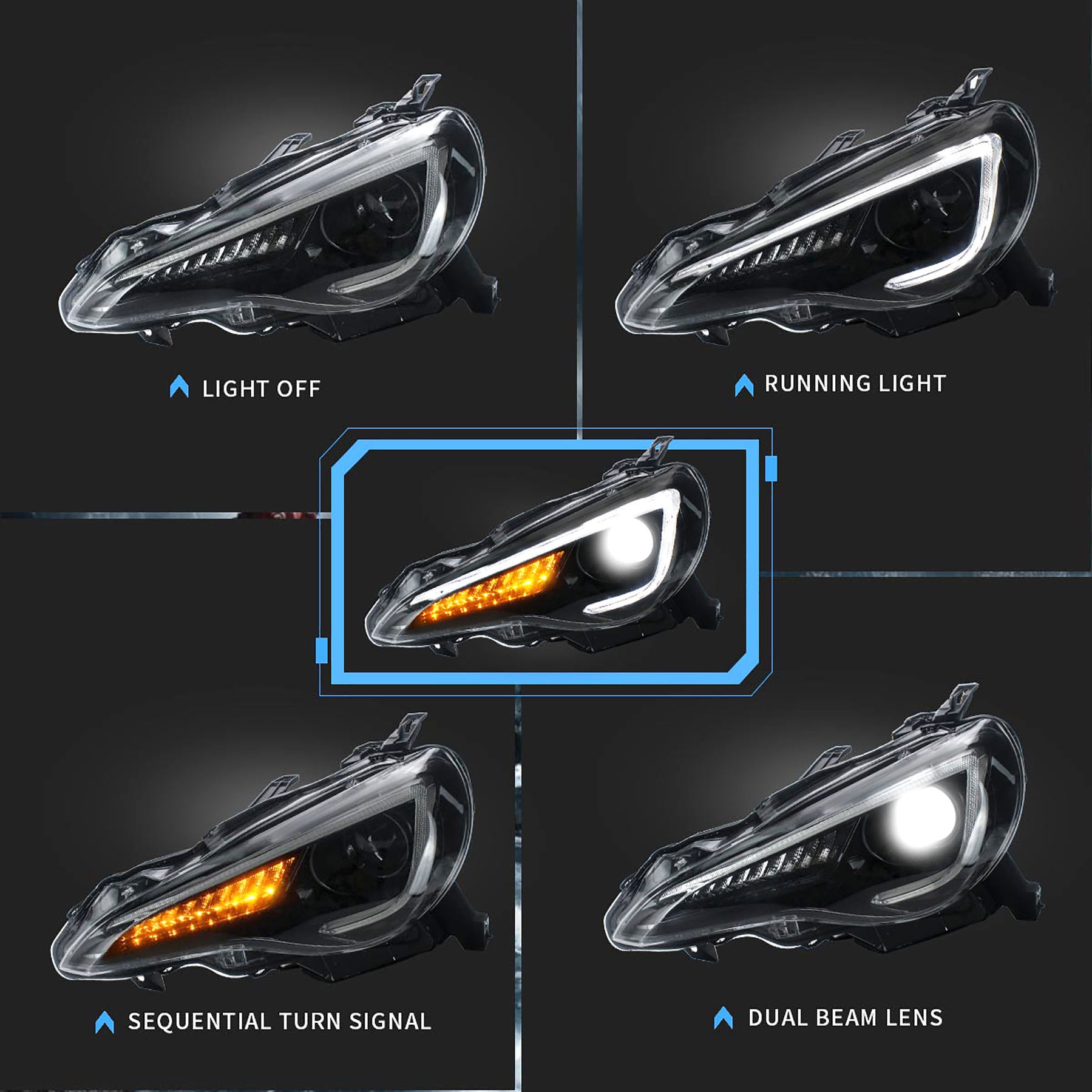 VLAND LED Headlights+Taillights For 2012-2020 Toyota 86 GT86, Subaru B ...