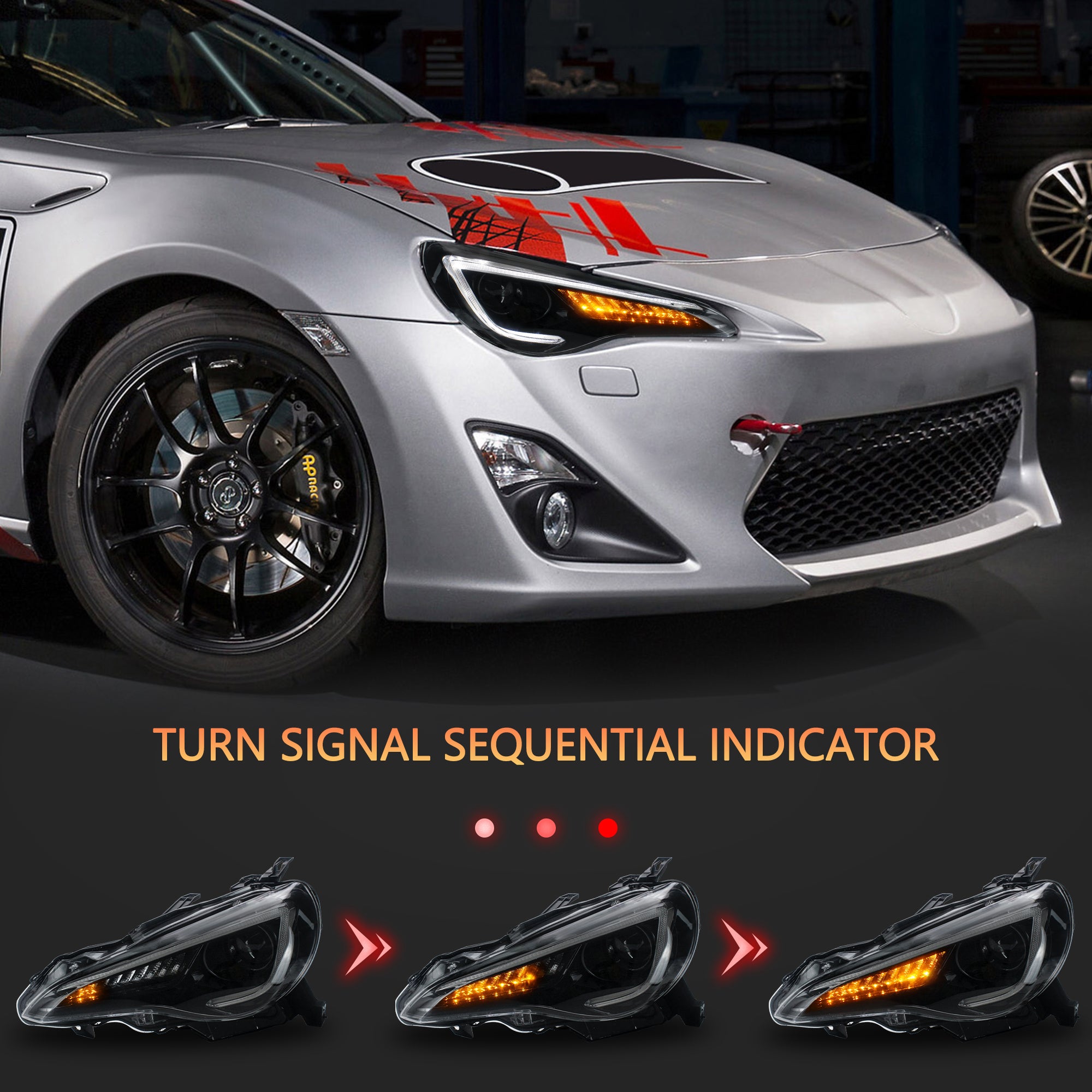 Vland 13-16 Scion FR-S 17-19 Toyota 86 13-20 Subaru BRZLEDヘッド