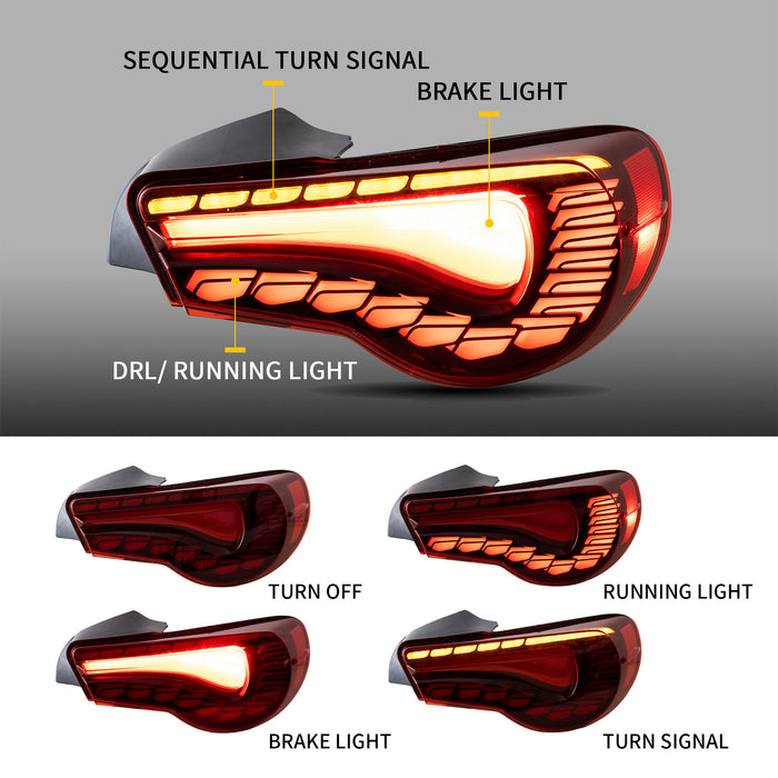 VLAND LED-Scheinwerfer und Rücklichter für Toyota 86 GT86/Subaru BRZ/Scion FRS 2012–2020, Montage vorne und hinten